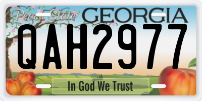 GA license plate QAH2977