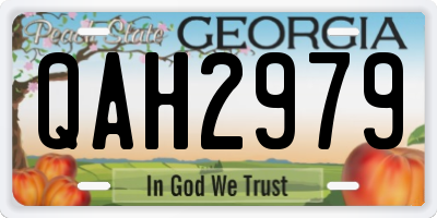 GA license plate QAH2979
