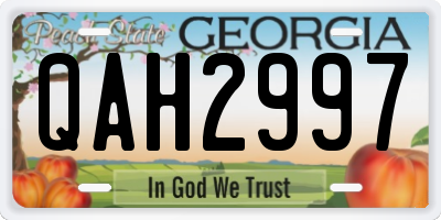 GA license plate QAH2997