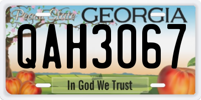 GA license plate QAH3067