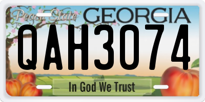 GA license plate QAH3074