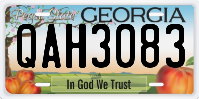 GA license plate QAH3083