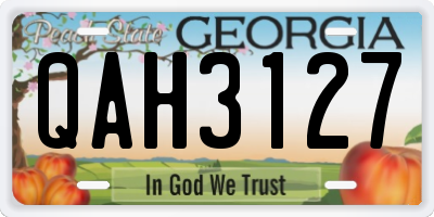 GA license plate QAH3127