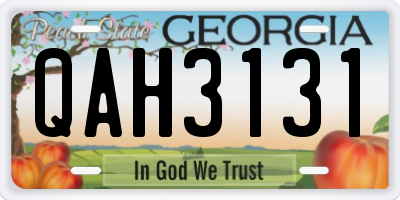 GA license plate QAH3131