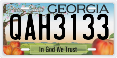 GA license plate QAH3133