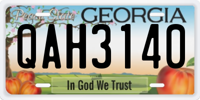 GA license plate QAH3140