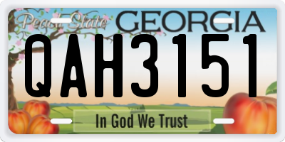 GA license plate QAH3151