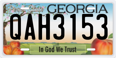 GA license plate QAH3153