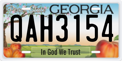 GA license plate QAH3154