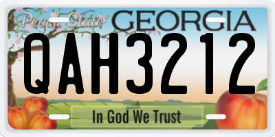 GA license plate QAH3212