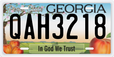 GA license plate QAH3218