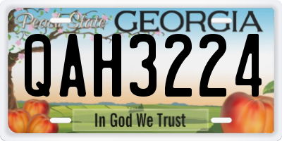 GA license plate QAH3224