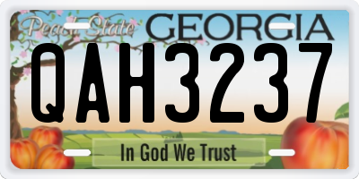 GA license plate QAH3237
