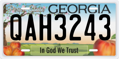 GA license plate QAH3243