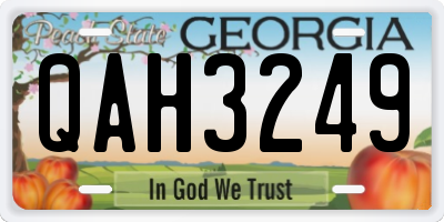 GA license plate QAH3249