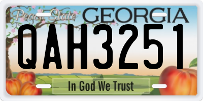 GA license plate QAH3251