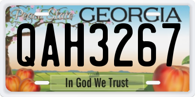 GA license plate QAH3267