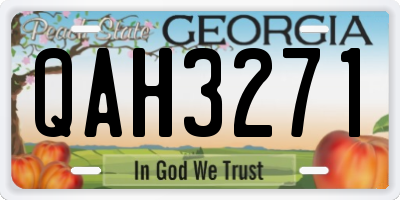 GA license plate QAH3271