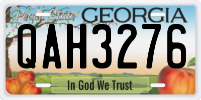 GA license plate QAH3276
