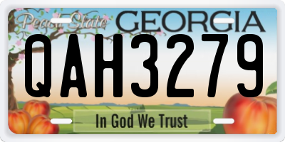 GA license plate QAH3279