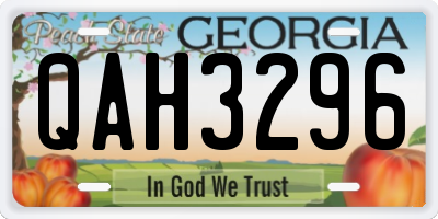 GA license plate QAH3296