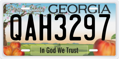 GA license plate QAH3297