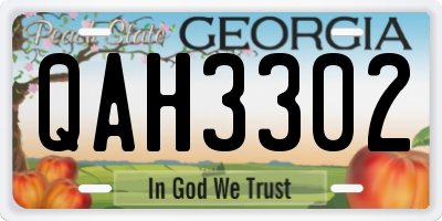 GA license plate QAH3302