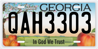 GA license plate QAH3303