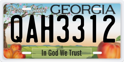 GA license plate QAH3312