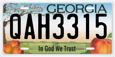 GA license plate QAH3315