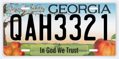 GA license plate QAH3321