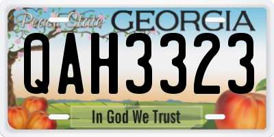 GA license plate QAH3323