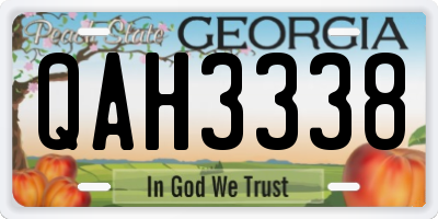 GA license plate QAH3338