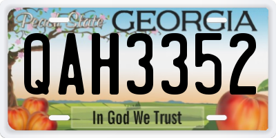 GA license plate QAH3352