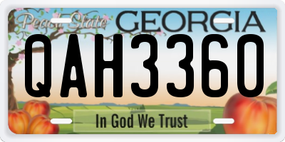 GA license plate QAH3360