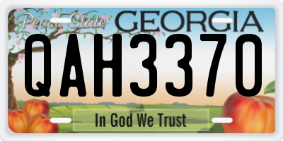 GA license plate QAH3370