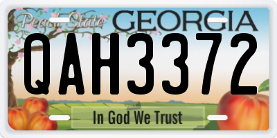 GA license plate QAH3372