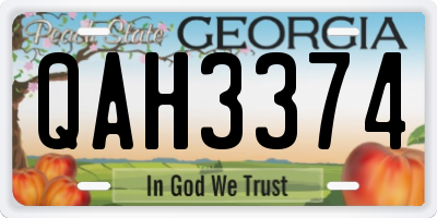 GA license plate QAH3374