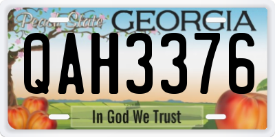 GA license plate QAH3376