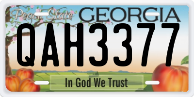 GA license plate QAH3377