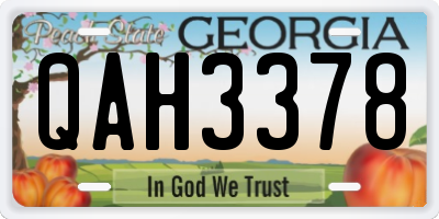 GA license plate QAH3378