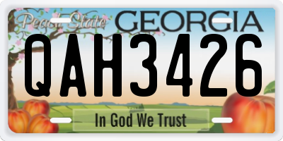 GA license plate QAH3426