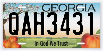 GA license plate QAH3431