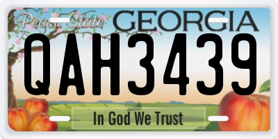 GA license plate QAH3439