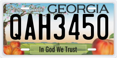 GA license plate QAH3450