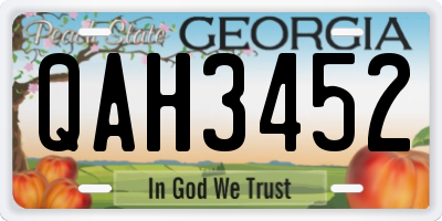 GA license plate QAH3452