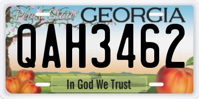 GA license plate QAH3462