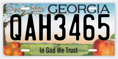 GA license plate QAH3465