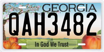 GA license plate QAH3482
