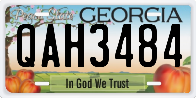 GA license plate QAH3484